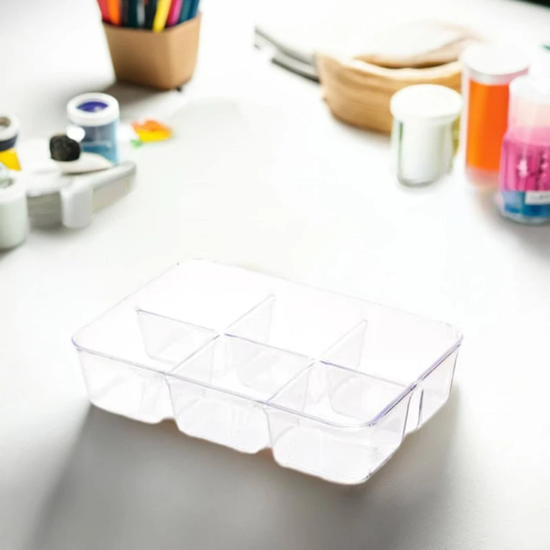 iDesign 6 Compartment Plastic Drawer Organizer
