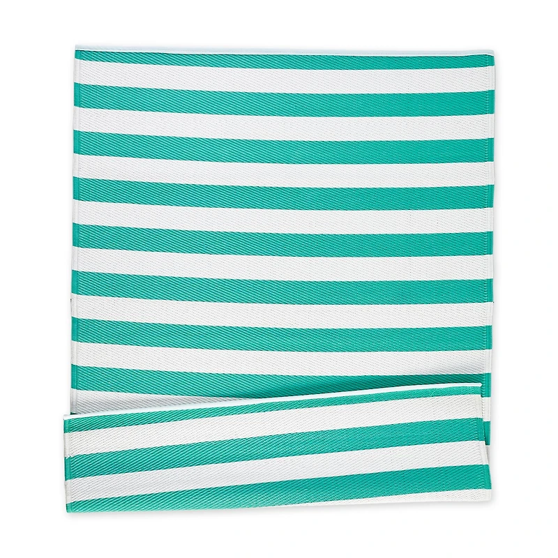 DII® Aqua & White Stripe Outdoor Rug, 4ft. x 6ft.