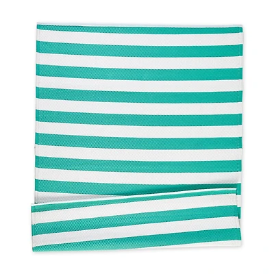 DII® Aqua & White Stripe Outdoor Rug, 4ft. x 6ft.