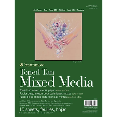 Strathmore® 400 Series Recycled Toned Tan Mixed Media Paper Pad