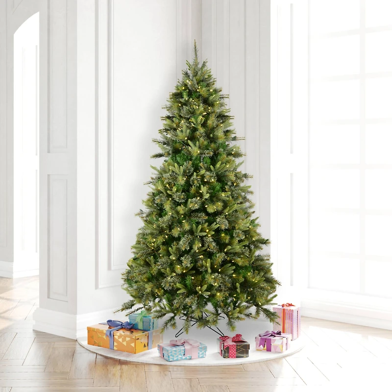 6.5ft. Pre-Lit Cashmere Pine Artificial Christmas Tree, White LED Lights