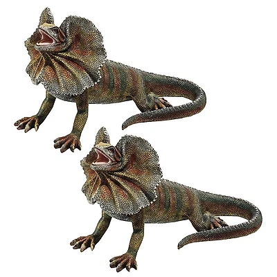 Design Toscano 13" Frilled-Neck Lizard Statues, 2ct.