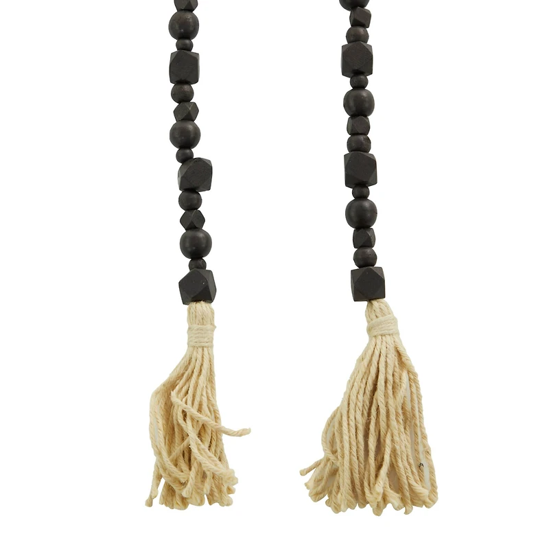80" Geometric Wood Bead Garland with Tassels
