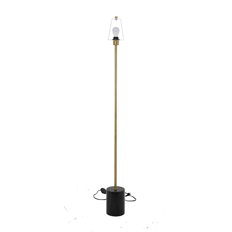 Black Metal Contemporary Floor Lamp, 14" x 14" x 62"