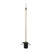 Black Metal Contemporary Floor Lamp, 14" x 14" x 62"