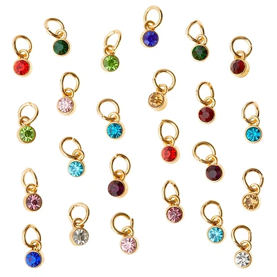 12 Packs: 24 ct. (288 total) Mini Gold-Colored Crystal Charms by Bead Landing™