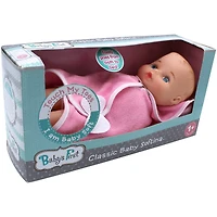 Goldberger Baby's First® Bathtime with Softina™ 11" Baby Doll with Pink Bath Blanket