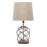 29" Brown Glass & Iron Coastal Table Lamp