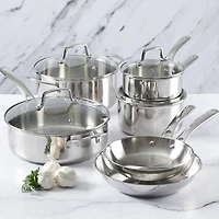 Martha Stewart 10 Piece Stainless Steel Cookware with Glass Lids Set