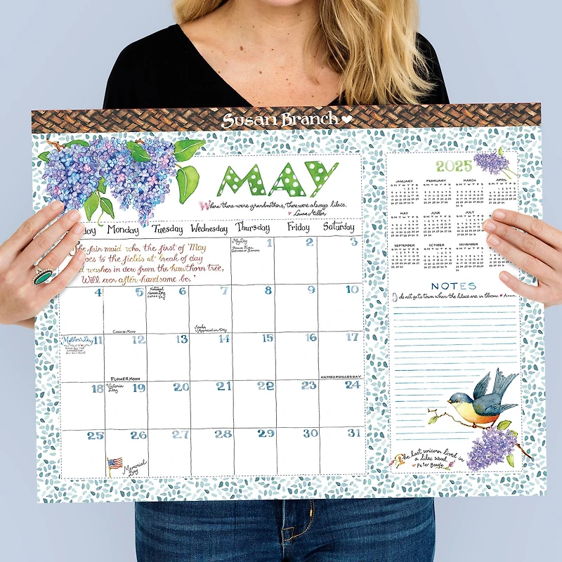 TF Publishing Large 2025 Susan Branch Monthly Blotter Desk Pad Calendar