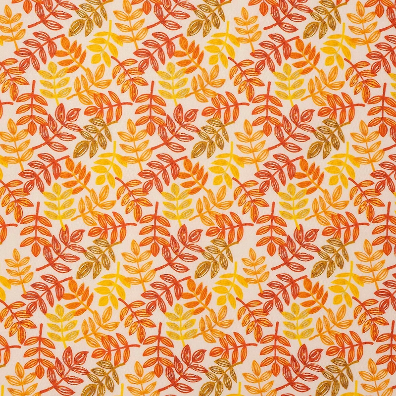 SINGER Fall Leaves Cotton Fabric