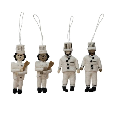Hello Honey® Handmade Wool Felt Chef Ornaments Set