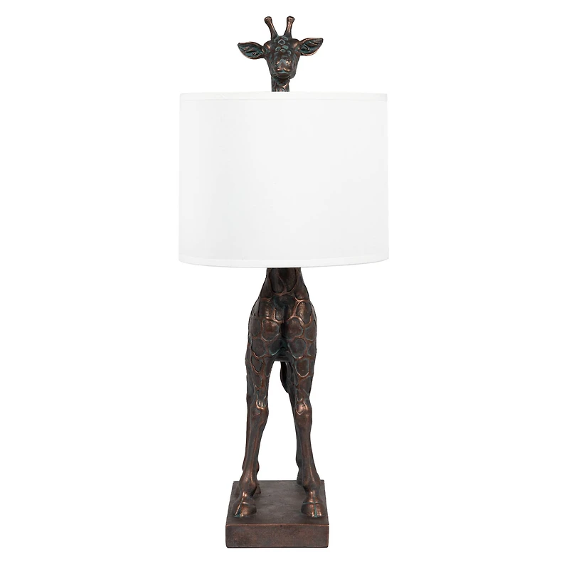 Hello Honey® 28" Bronze Giraffe Table Lamp with Linen Shade