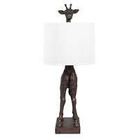 Hello Honey® 28" Bronze Giraffe Table Lamp with Linen Shade