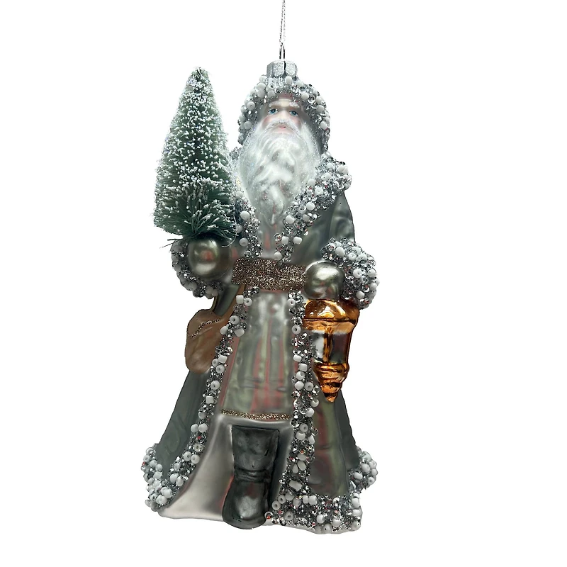 7.25" Frosted Santa Glass Ornament by Ashland®