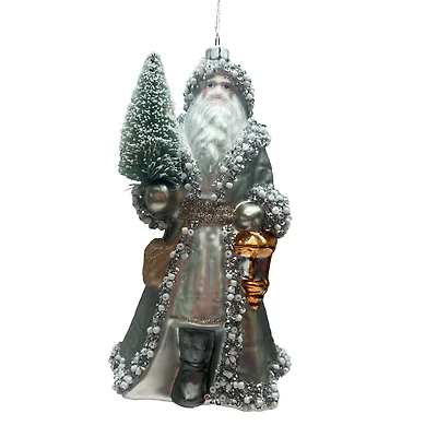 7.25" Frosted Santa Glass Ornament by Ashland®