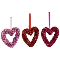 4" Shimmering Tinsel Hearts Valentine's Day Hanging Wall Décor, 18ct.
