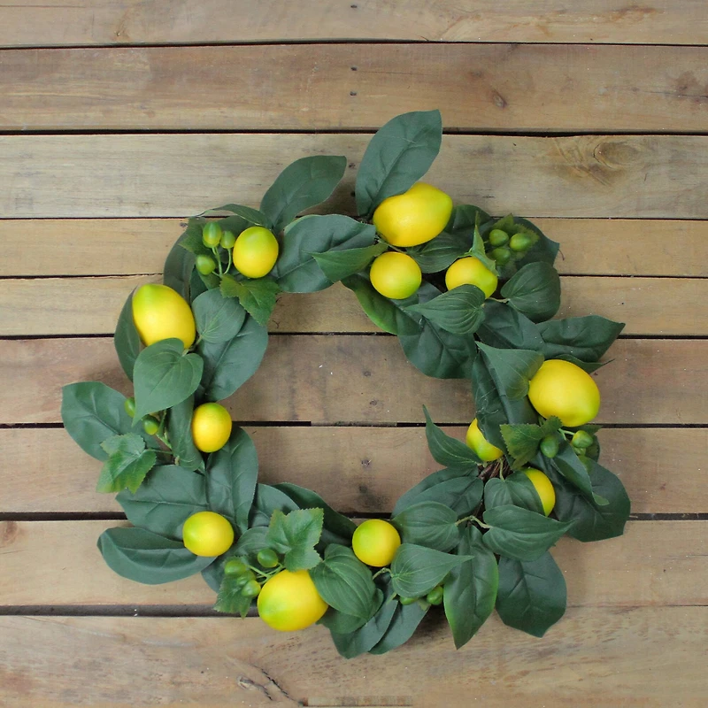 22" Green & Yellow Lemon Wreath