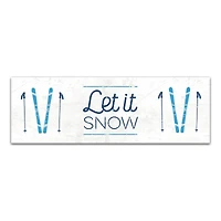 Let It Snow Skis 36x12 Canvas Wall Art