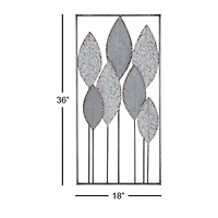 Silver Iron Leaves Wall Decoration