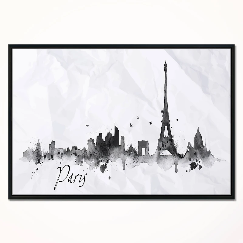 Designart - Paris with Eiffel Silhouette