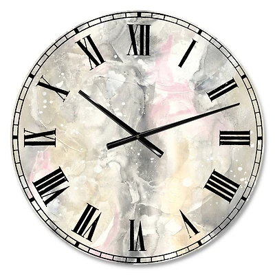 Designart 'Watercolor Snowflakes Ii Farmhouse Wall Clock