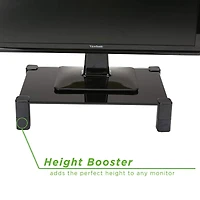 Mind Reader Black 4 Leg Glass Desktop Monitor Stand