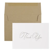 JAM Paper Thank You Card Set with Silver Script