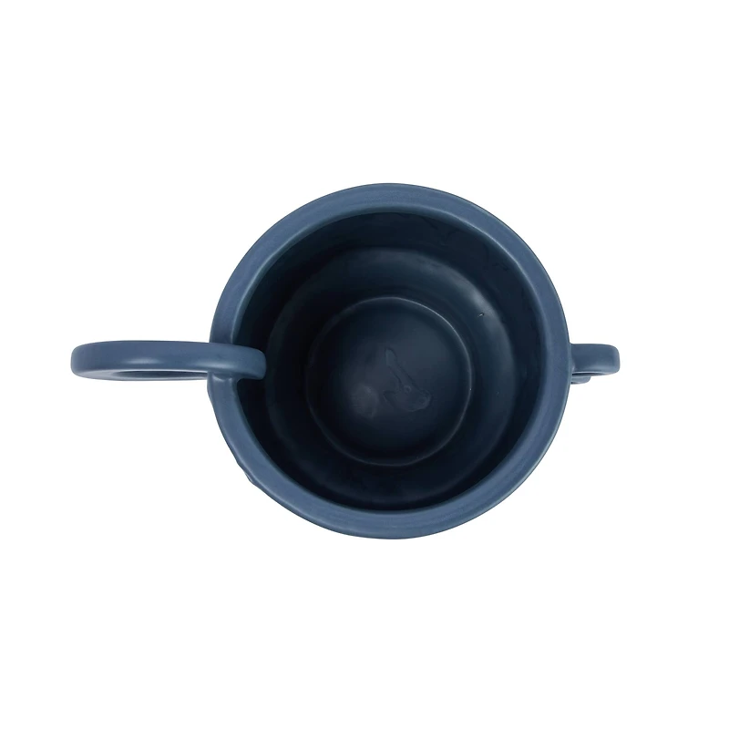 Hello Honey® 9.5" Blue Modern Stoneware Planter with Handles