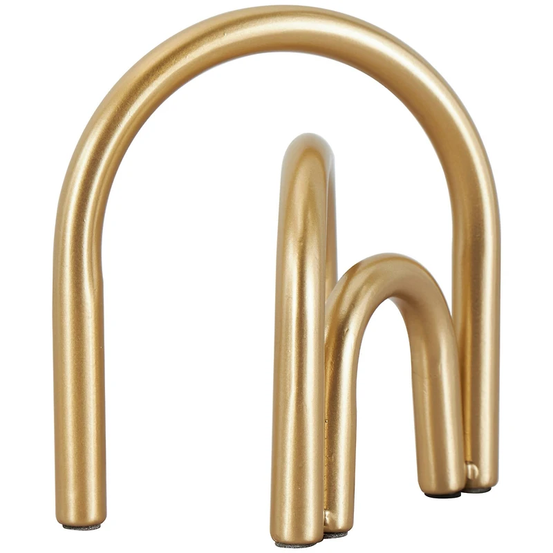 8" Gold Metal Geometric Overlapping Arch Sculpture