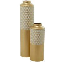 Light Grey Metal Glam Vase, Set of 2