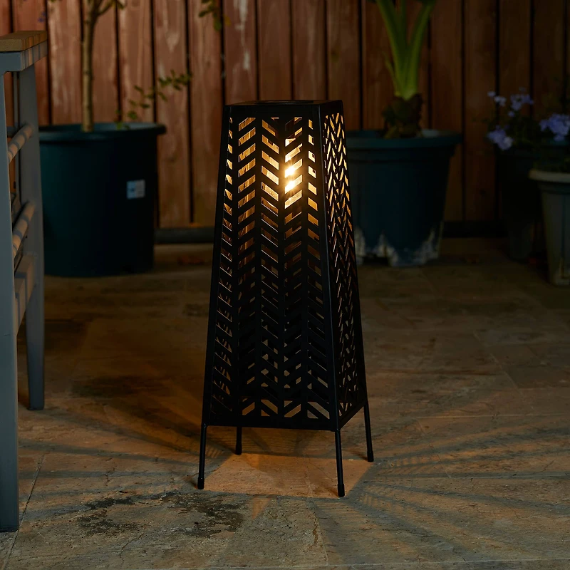 Glitzhome® 21.5" Metal Geometric Solar Powered Floor Lantern