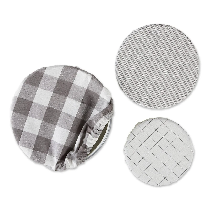 DII® Assorted Gray Farmhouse Woven Dish Cover Set