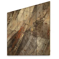 Designart - Fire and Ice Minerals III - Farmhouse Print on Natural Pine Wood
