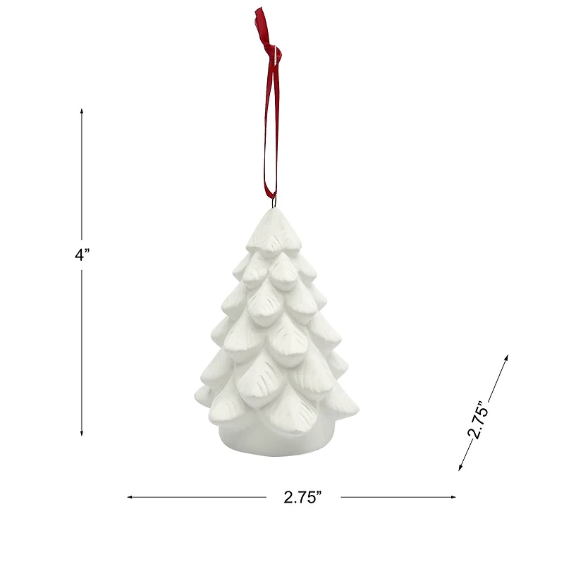 4" DIY Ceramic 3D Christmas Tree Ornament by Make Market®