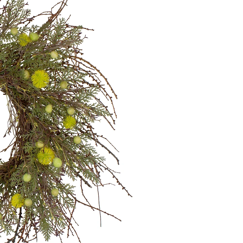 20" Burrs Catkins Leaves & Twig Wreath