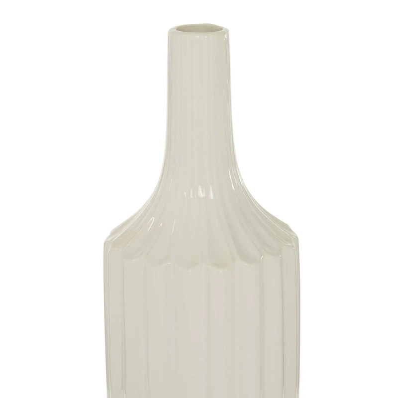 White Ceramic Modern Vase, 19" x 5" x 5"