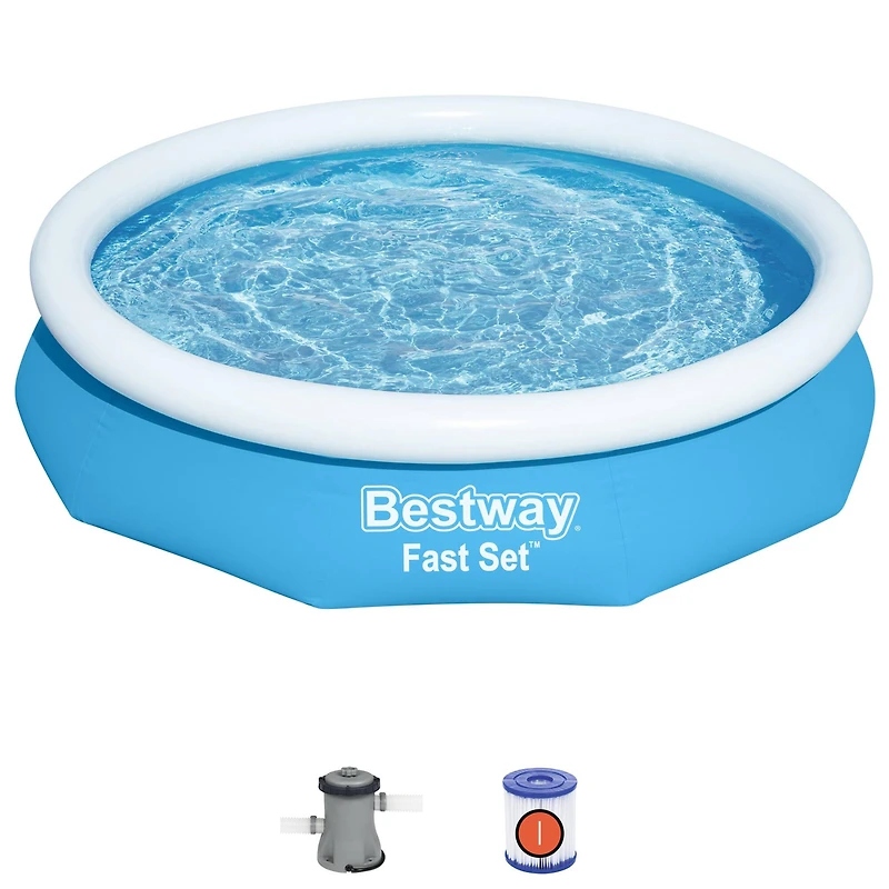 Bestway Fast Set 10ft. Wide Round Inflatable Pool Set