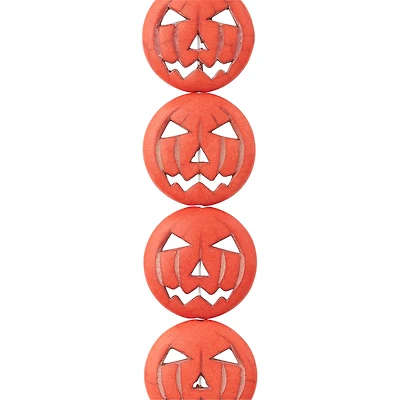 Orange Dyed Reconstituted Howlite Pumpkin Beads, 25mm by Bead Landing™