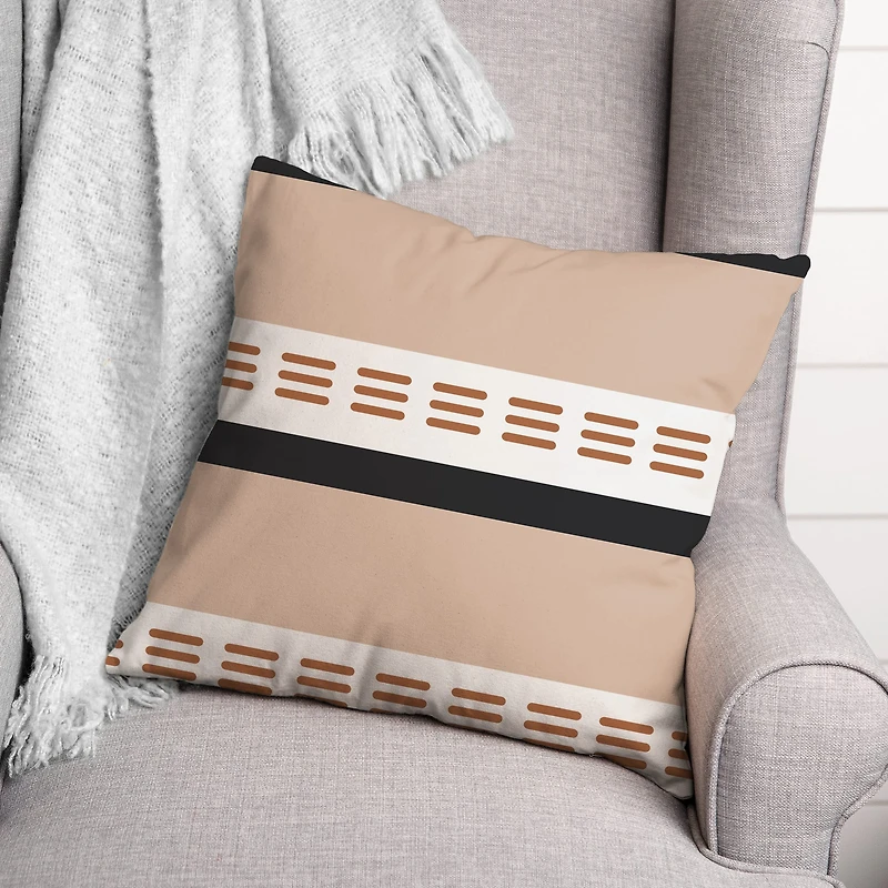 Stroke Lines Fall Throw Pillow