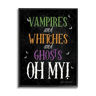 Stupell Industries Vampires Witches Ghosts Phrase Framed Giclee Art