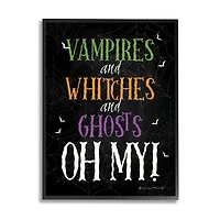 Stupell Industries Vampires Witches Ghosts Phrase Framed Giclee Art