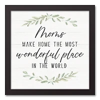 Moms Make Homes Wonderful Black Framed Canvas