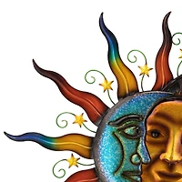 Glitzhome® 33.5" Metal Sun & Moon Wall Décor