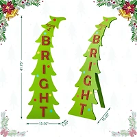 Glitzhome® 41.75" Christmas "BRIGHT" Bent Tree Porch Sign