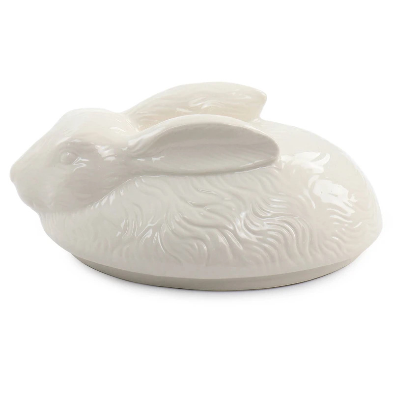 Martha Stewart 9" Cream Ceramic Bunny Oval Baker