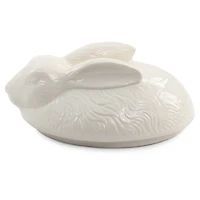 Martha Stewart 9" Cream Ceramic Bunny Oval Baker