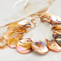 Amber Shell Teardrop Beads, 34mm by Bead Landing™
