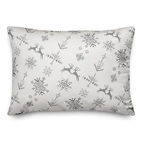 Neutral Christmas Deer Pattern Throw Pillow
