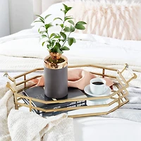 CosmoLiving by Cosmopolitan 27" Gold Metal Glam Tray